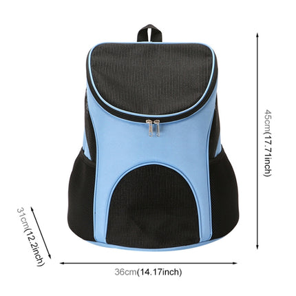 Portable Folding Nylon Breathable Pet Carrier Backpack, Size: 45 x 36 x 31cm(Blue)-garmade.com