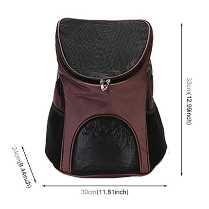 Portable Folding Nylon Breathable Pet Carrier Backpack, Size: 33 x 30 x 24cm (Coffee)-garmade.com