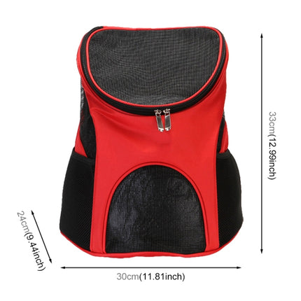 Portable Folding Nylon Breathable Pet Carrier Backpack, Size: 33 x 30 x 24cm (Red)-garmade.com