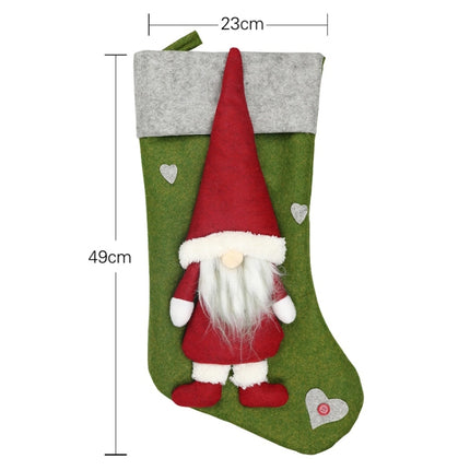 2 PCS CX20204 Faceless Doll Christmas Sock Gift Bag Christmas Tree Pendant Decoration(Green)-garmade.com
