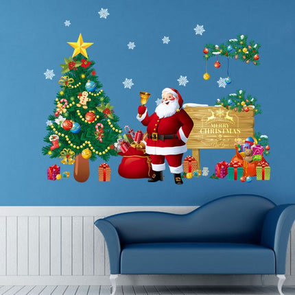 Christmas Tree Santa Claus Living Room Bedroom Removable Wall Sticker Decoration-garmade.com