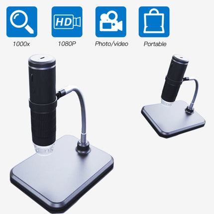F210 HD 1080P WIFI 1000X Magnification Digital Microscope with 8 LED Light-garmade.com