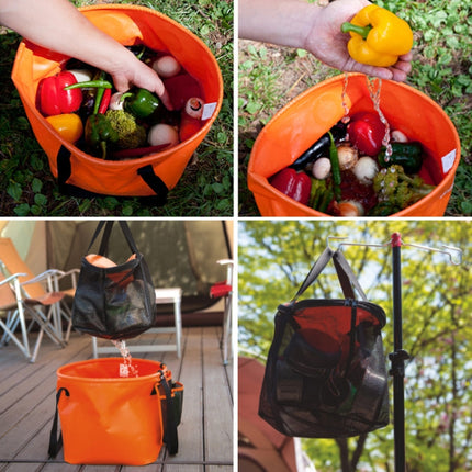 30L 4 in 1 PVC Outdoor Folding Double Drain Basket Camping Fishing Gear Bag-garmade.com