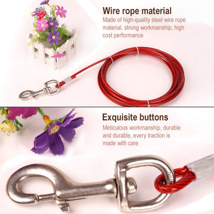 Double-end Steel Wire Rope Pet Dogs 2 in 1 Traction Rope Pet Walking Leads With Handle, Length: 10m,Random Color Delivery-garmade.com