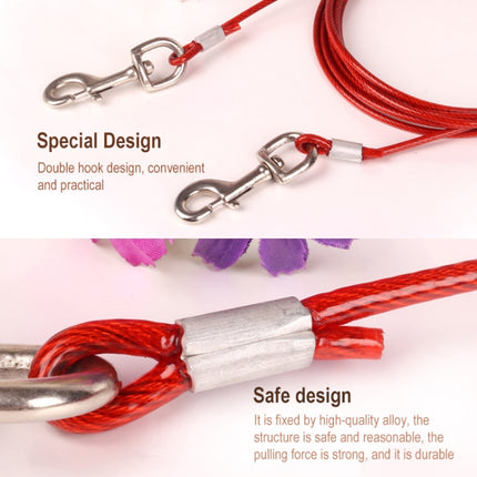 Double-end Steel Wire Rope Pet Dogs 2 in 1 Traction Rope Pet Walking Leads With Handle, Length: 10m,Random Color Delivery-garmade.com