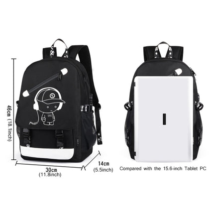 Multi-Function Large Capacity Oxford Cloth Music Boy Black Backpack Casual Laptop Computer Bag with External USB Charging Interface & Security Lock for Men / Women / Student, Size: 46*30*14cm-garmade.com