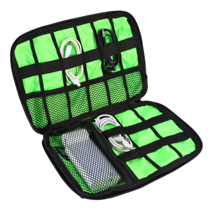 Portable Travel Organizer Storage Collection Bag Case Pouch Digital Gadget Electronic Accessories, Size: 25.7*18.5*1.2cm(Black)-garmade.com
