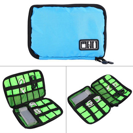 Portable Travel Organizer Storage Collection Bag Case Pouch Digital Gadget Electronic Accessories, Size: 25.7*18.5*1.2cm(Black)-garmade.com