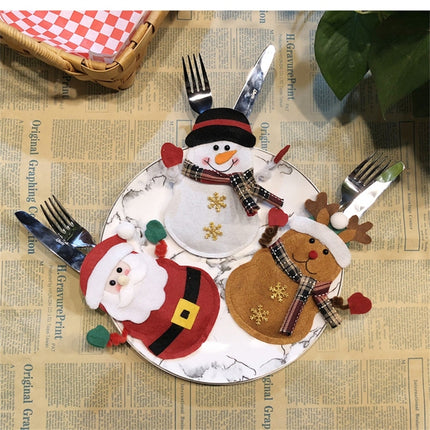 Santa Claus Pattern Tableware Knife Fork Pocket Cover Bag Christmas Decoration-garmade.com