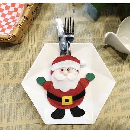 Santa Claus Pattern Tableware Knife Fork Pocket Cover Bag Christmas Decoration-garmade.com
