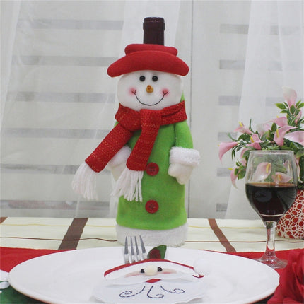 Snowman Pattern Wine Bottle Bag Christmas Decoration-garmade.com