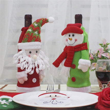Snowman Pattern Wine Bottle Bag Christmas Decoration-garmade.com