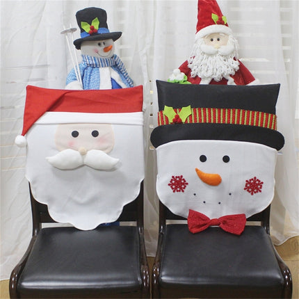 Santa Claus Pattern Dinner Table Chair Cover Christmas Decoration-garmade.com