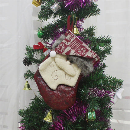 Santa Claus Pattern Christmas Sock Gift Bag Christmas Tree Pendant Decoration-garmade.com