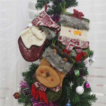 Santa Claus Pattern Christmas Sock Gift Bag Christmas Tree Pendant Decoration-garmade.com