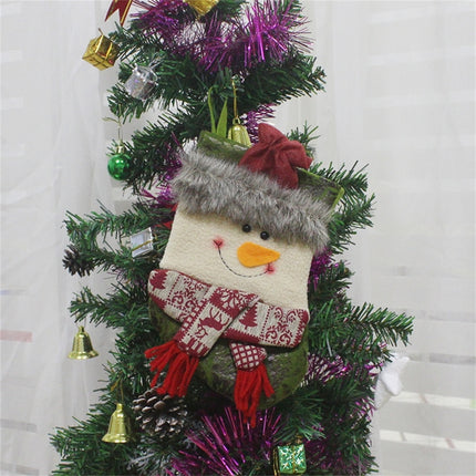 Snowman Pattern Christmas Sock Gift Bag Christmas Tree Pendant Decoration-garmade.com