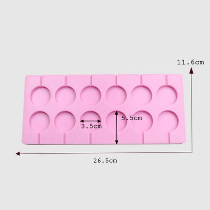 12-Capacity DIY Silicone Chocolate Molds(Lollipop Shape)-garmade.com