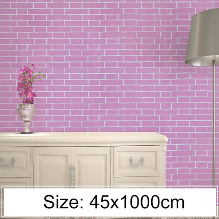 Creative PVC Brick Decoration Wallpaper Stickers Bedroom Living Room Wall Waterproof Wallpaper Roll, Size: 45 x 1000cm(Black)-garmade.com