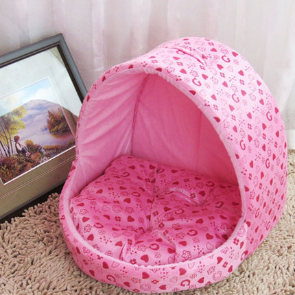 Small Pet Dogs Cats House Creative Yurt Shape Dog House, Size: L, 42*48*48cm(Pink)-garmade.com