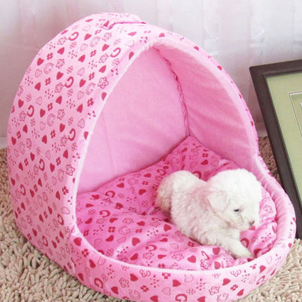 Small Pet Dogs Cats House Creative Yurt Shape Dog House, Size: L, 42*48*48cm(Pink)-garmade.com