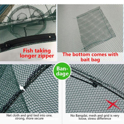 10 Holes Automatic Foldable Fishing Net Nylon Shrimp Crab Minnow Trap Fish Cast Net Fishing Tackle-garmade.com
