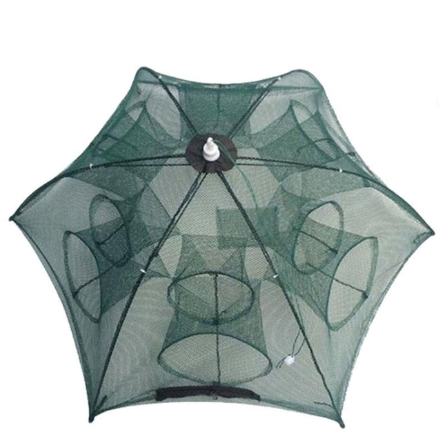 12 Holes Automatic Foldable Fishing Net Nylon Shrimp Crab Minnow Trap Fish Cast Net Fishing Tackle-garmade.com