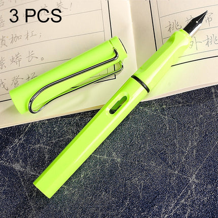 3 PCS School Office Extra Fine Titanium Alloy Nib Transparent Piston Fountain Pen(Black), Random Delivery(0.5mm/0.38mm Nib)-garmade.com