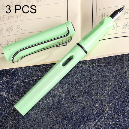 3 PCS School Office Extra Fine Titanium Alloy Nib Transparent Piston Fountain Pen(Black), Random Delivery(0.5mm/0.38mm Nib)-garmade.com