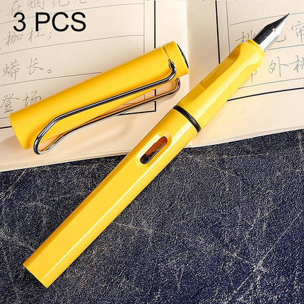 3 PCS School Office Extra Fine Titanium Alloy Nib Transparent Piston Fountain Pen(Black), Random Delivery(0.5mm/0.38mm Nib)-garmade.com