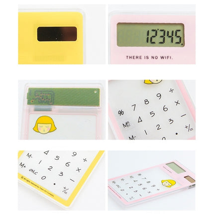 8 Digits LED Screen Calculator with Transparent Touch Pad & Solar Panel, Random Color Delivery-garmade.com