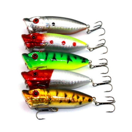 HENGJIA Artificial Popper Fishing Lures Environmentally Friendly Fishing Bait with Hooks, Length: 6.5 cm, Random Color Delivery-garmade.com