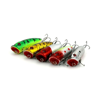 HENGJIA Artificial Popper Fishing Lures Environmentally Friendly Fishing Bait with Hooks, Length: 6.5 cm, Random Color Delivery-garmade.com