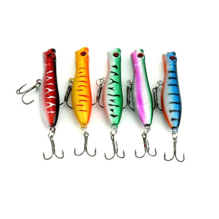 HENGJIA Artificial Fishing Lures Popper Bionic Fishing Bait with Hooks, Length: 6 cm, Random Color Delivery-garmade.com