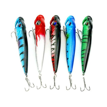 HENGJIA Plastic Artificial Fishing Popper Bionic Lures Environmentally Friendly Fishing Bait with Hooks, Length: 9 cm, Random Color Delivery-garmade.com