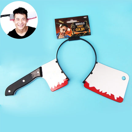 Halloween Costume Party Whole Horror Wear Head Props Kitchen Knife Hair Hoop Game Show Supplies-garmade.com