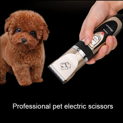 P2 110-240V Ceramics Titanium Professional Pet Electric Scissors Pets Hair Clippers with Four Combs-garmade.com