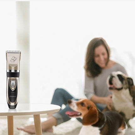 P2 110-240V Ceramics Titanium Professional Pet Electric Scissors Pets Hair Clippers with Four Combs-garmade.com