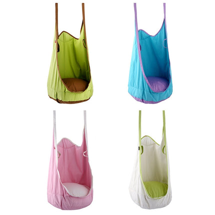 Adult and Children All-cotton Canvas Swing Outdoor Swing Frame Hanging Hammock, Size: 55*75*145cm, Random Color Delivery-garmade.com