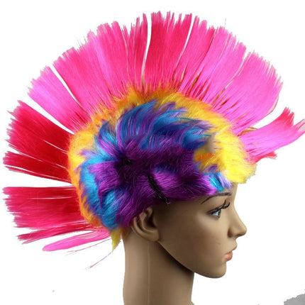 Funny Christmas Halloween Wig Masquerade Headdress Mohawk Hair Comb, Random Color Delivery-garmade.com