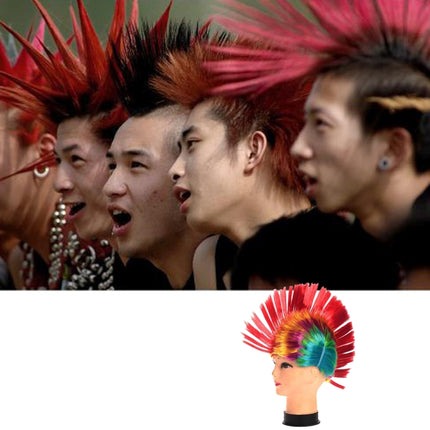 Funny Christmas Halloween Wig Masquerade Headdress Mohawk Hair Comb, Random Color Delivery-garmade.com