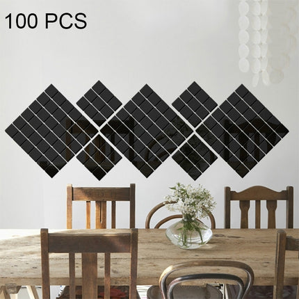 100 PCS Square Crystal Mosaic Mirror Acrylic Stereo Wall Stickers Creative Background Home Living Room Wall Sticker,Size:2*2cm(Black)-garmade.com