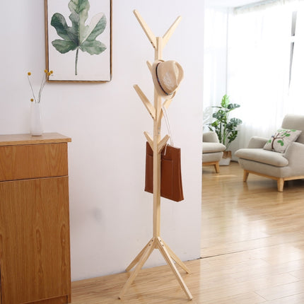Creative Tree-shaped Solid Wood Floor Hatstand Clothes Hanging Rack,Size: 175x45x45cm (Wood)-garmade.com