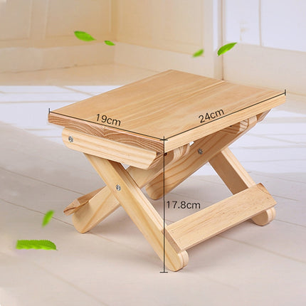 Pine Folding Square Bench Portable Home Outdoor Fishing Chair Bench,Size: 19x24x17.8cm-garmade.com