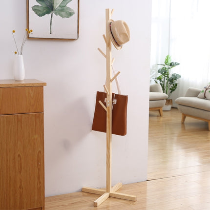 Creative Tree-shaped Solid Wood Floor Hatstand Clothes Hanging Rack,Size: 165x50x5cm (Wood)-garmade.com