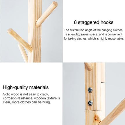 Creative Tree-shaped Solid Wood Floor Hatstand Clothes Hanging Rack,Size: 165x50x5cm (Wood)-garmade.com