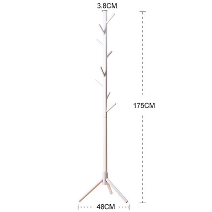 Creative Tree-shaped Solid Wood Floor Hatstand Clothes Hanging Rack,Size: 176x48x48cm (Coffee)-garmade.com