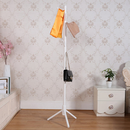 Creative Tree-shaped Solid Wood Floor Hatstand Clothes Hanging Rack,Size: 176x48x48cm (White)-garmade.com