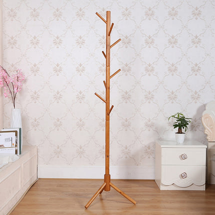 Creative Tree-shaped Solid Wood Floor Hatstand Clothes Hanging Rack,Size: 176x48x48cm (Brown)-garmade.com