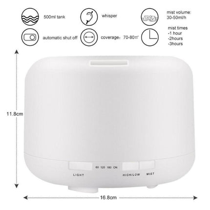 T500 Remote Control Clear White Air Humidifier Automatic Alcohol Sprayer Essential Oil Diffuser Ultrasonic Mist Maker Ultrasonic Aroma Diffuser Atomizer Color LED, Capacity: 500ml, DC 24V, US Plug-garmade.com