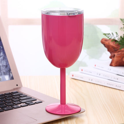 New Fashion Stainless Steel Vacuum Cup Red Wine Cocktail Goblet Creative Gift (Magenta)-garmade.com